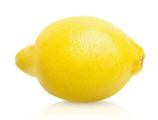 Whole lemon fruit isolated on white background