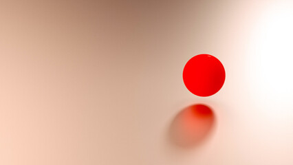 red ball on a rose background