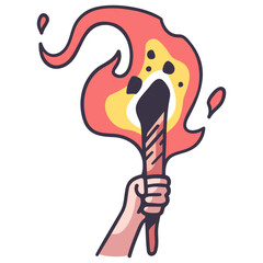 hand holding torch icon