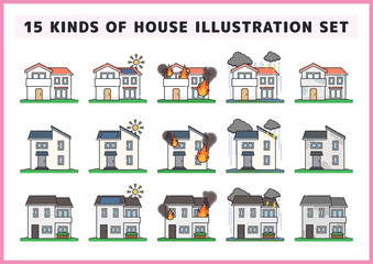 住宅、不動産関連のイラスト素材セット