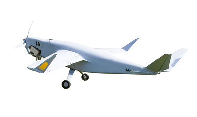 UAV drone isolated on white background. Unmanned aerial vehicle. A small plane without a pilot. Object.