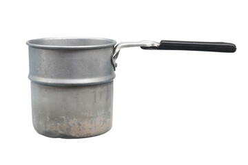 Old cooking pot (with clipping path) isolated on white background