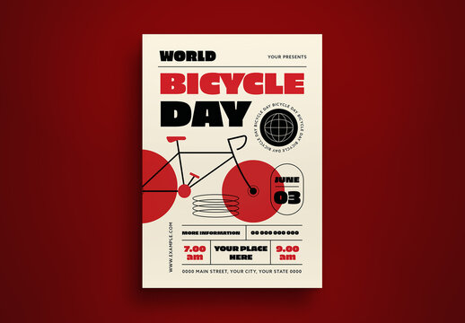 World Bicycle Day Flyer Layout