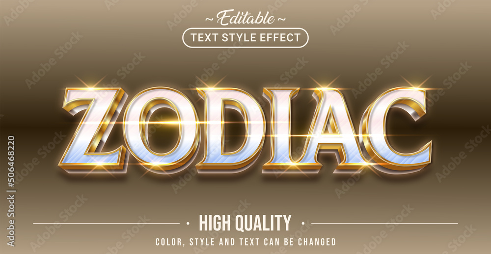 Poster Editable text style effect - Zodiak text style theme.