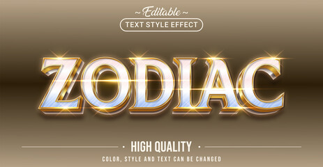 Editable text style effect - Zodiak text style theme. - obrazy, fototapety, plakaty