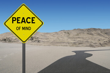 Peace of Mind road sign.