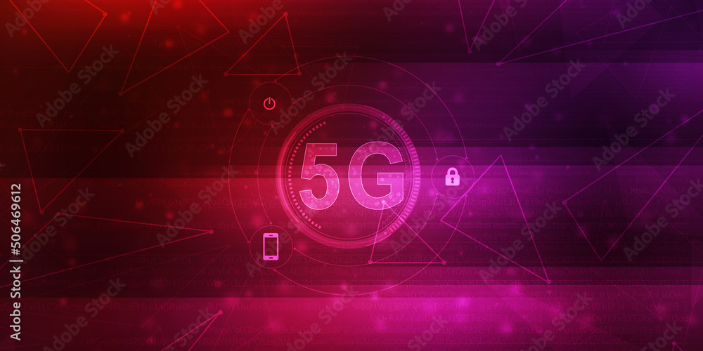 Aufkleber 2d rendering 5g network 5g connection