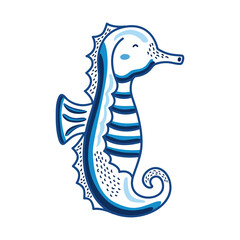 seahorse sealife sketch