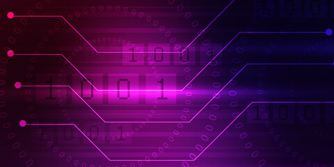 2d illustration abstract digital binary data on computer screen