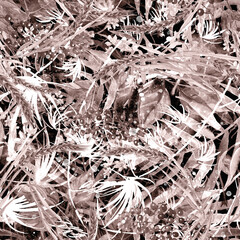 Tropical leaves.Watercolor leaves of a tree, palms, bamboo,
nettle, abstract splash. Watercolor abstract seamless background, pattern, spot, splash of paint, blot, divorce, color.Tropic pattern.grass