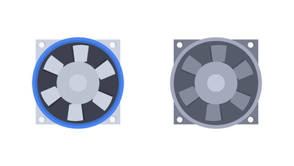 Axial electric fan vector illustration on white background.