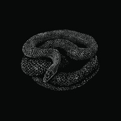 Baird’s Rat Snake hand drawing vector illustration isolated on black background