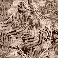 Tropical leaves.Watercolor leaves of a tree, palms, bamboo,
nettle, abstract splash. Watercolor abstract seamless background, pattern, spot, splash of paint, blot, divorce, color.Tropic pattern.grass