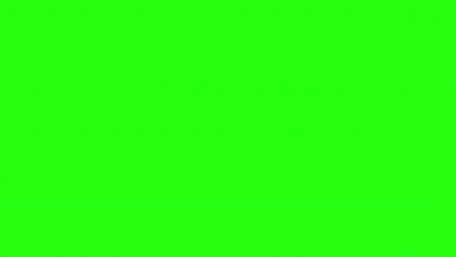 Red voxels on yellow screen form two circular holes, reveal green chroma key and transparent background. Abstract 3D animated intro. Alpha channel ProRes 4444 in 4k UHD included, color id.