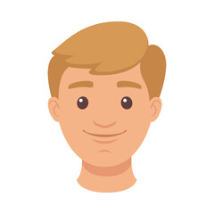 Handsome Man Character Smiling Face Demonstrating Emotion Vector Illustration