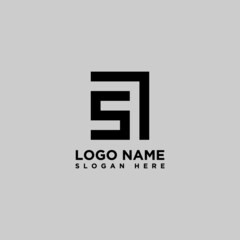 sf letter logo design