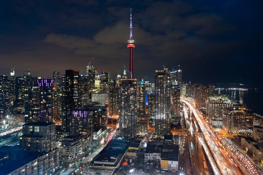 The financial district of Toronto Canada at dusk © sleg21