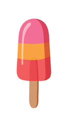 Fruit ice. Ice creams isolated on white background. Summer rest. Food. Vector illustration.