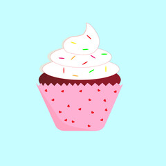 red velvet cupcake with sprinkles