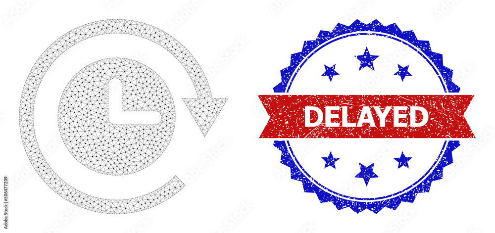 Aufkleber triangular clockwise rotation framework icon, and bicolor rubber delayed watermark. polygonal wirefr