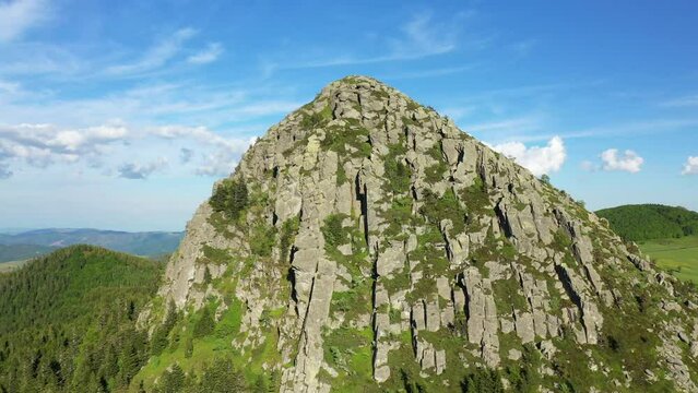 The Mont de Gerbier de Jonc in Europe, France, Ardeche, in summer on a sunny day.