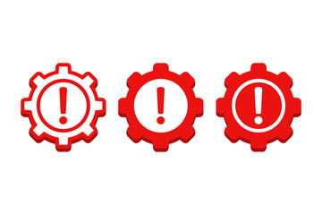 Gear warning exclamation mark. Vector illustration