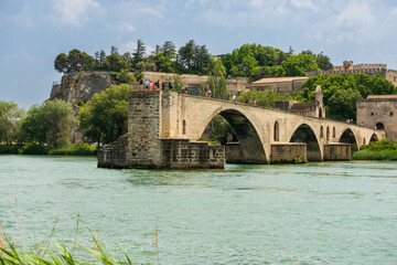 Fototapeta premium Saint Benezet bridge over the Rhone river, in the Vaucluse, in Provence, France