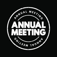 Annual Meeting text stamp, concept background
