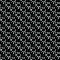 Vector pattern with geometric waves. Endless stylish texture. Ripple monochrome background repeating linear in different sizes on each object. Leaves seamless pattern