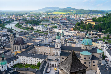 Fototapeta na wymiar view of the city of Salzburg from Hohensalzburg Fortress, Salzburger, Austria