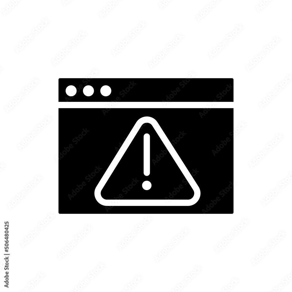 Poster computer virus black glyph icon. malicious software. destructive program and malware. information da