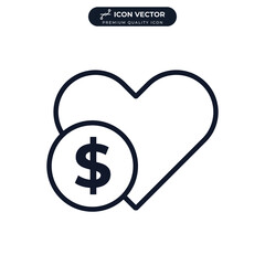 donation icon symbol template for graphic and web design collection logo vector illustration