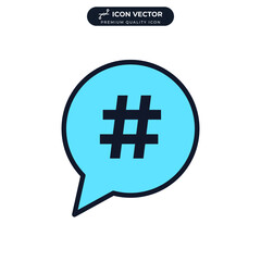 hashtag logo in bubble icon symbol template for graphic and web design collection logo vector illustration