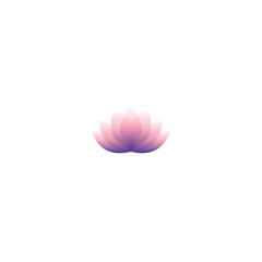 Lotus flower gradient logo, isolated on white background. Water lily translusent flower, design element.