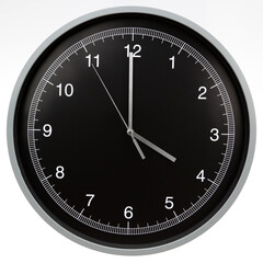 Wall clock showing four o'clock isolated on white background