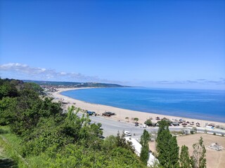 Obraz premium view of the beach in the morning
