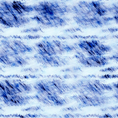  Indigo blue mottled grunge wash linnen print pattern. Vintage nantucket distress fabric textiled effect background in nautical maritime style. Masculine tie dyed worn home deco fashion batik design