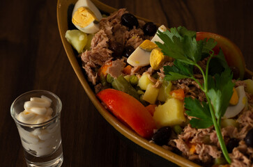 Tuna Salad with Boiled Potatoes and Mayonnaise, Portugal.