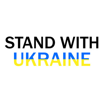 I stand with Ukraine Banner text with Ukraine flag. International protest, Stop the war against Ukraine. jpeg image jpg illustration
