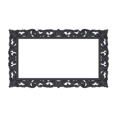 Black stone frame on isolated white background