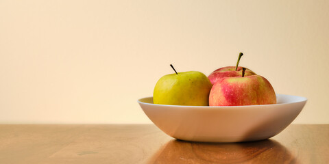 Still life with apples with copy space