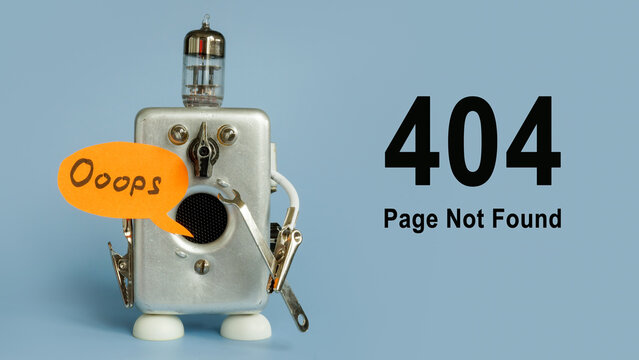 Funny 404 page. An Old lamp robot repairman.