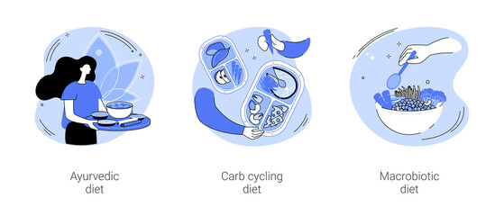 Healthy nutrition plan isolated cartoon vector illustrations se - obrazy, fototapety, plakaty