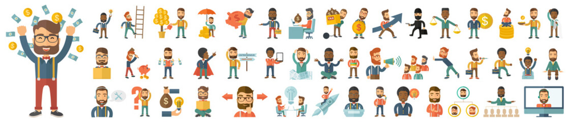 People earning money.