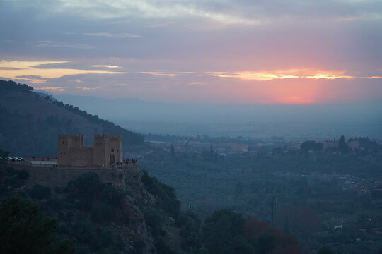 sunset over the city , Beni Mellal Morocco 