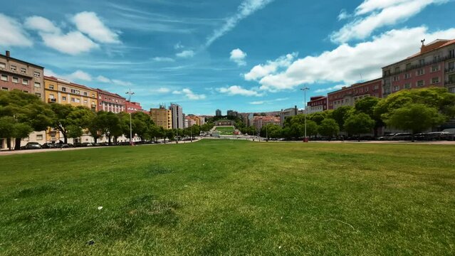 Timelapse. Park - Alameda Dom Afonso Henriques, Lisbon, Portugal