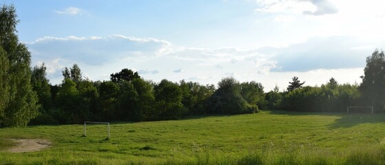 An old abandoned soccer field