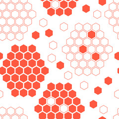 Different orange hexagons ornament pattern