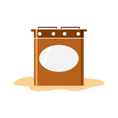 Electric oven kitchen appliances icon vector illustration. Home tech equipment is isolated on white background.