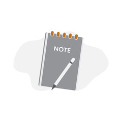 Spiral notebook with pencil vector illustration